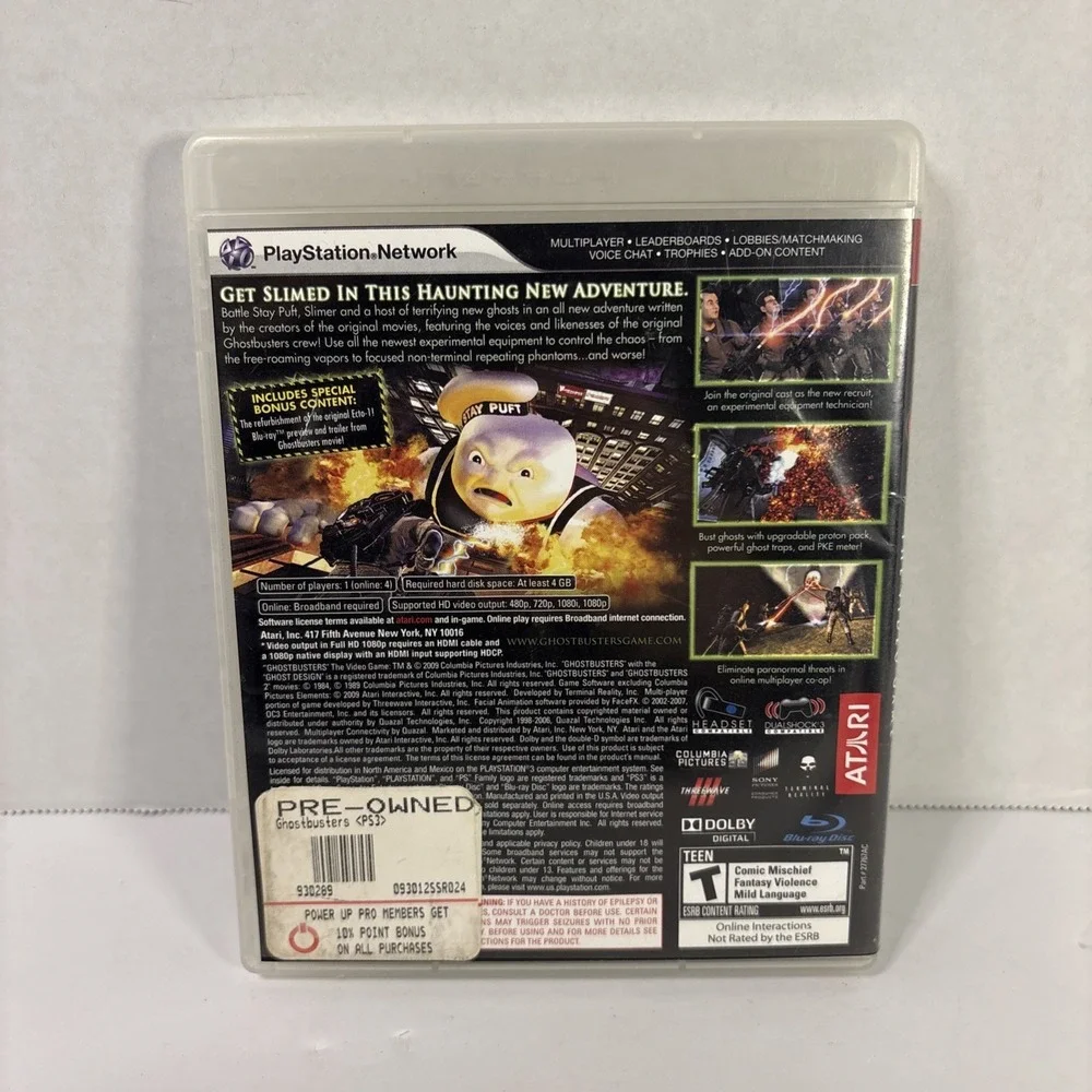 Ghostbusters The Video Game Sony PlayStation 3 PS3 Atari 2009 Action Adventure